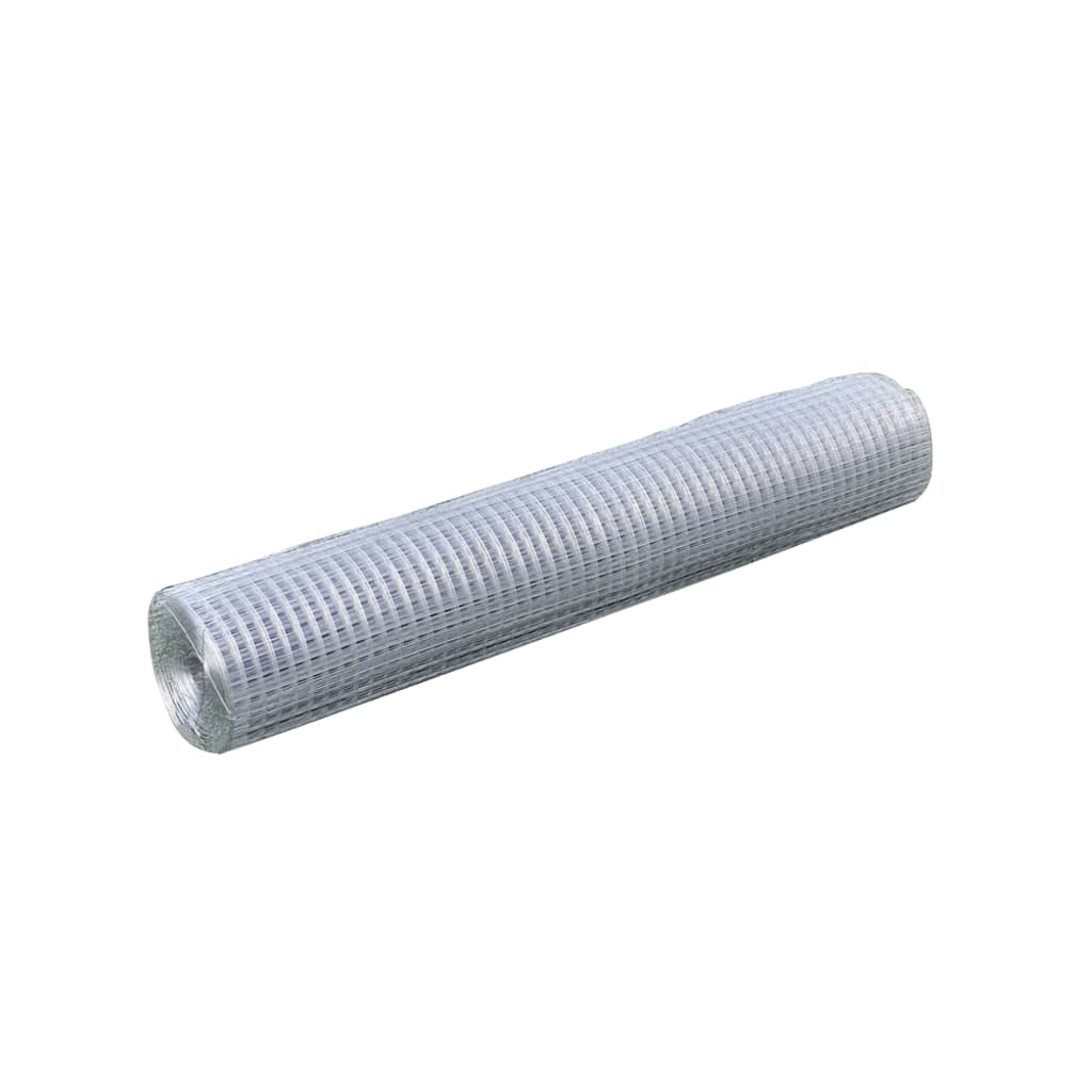 Recinzione in Rete in Acciaio Zincato Quadrata 1x25 m Argento - homemem39