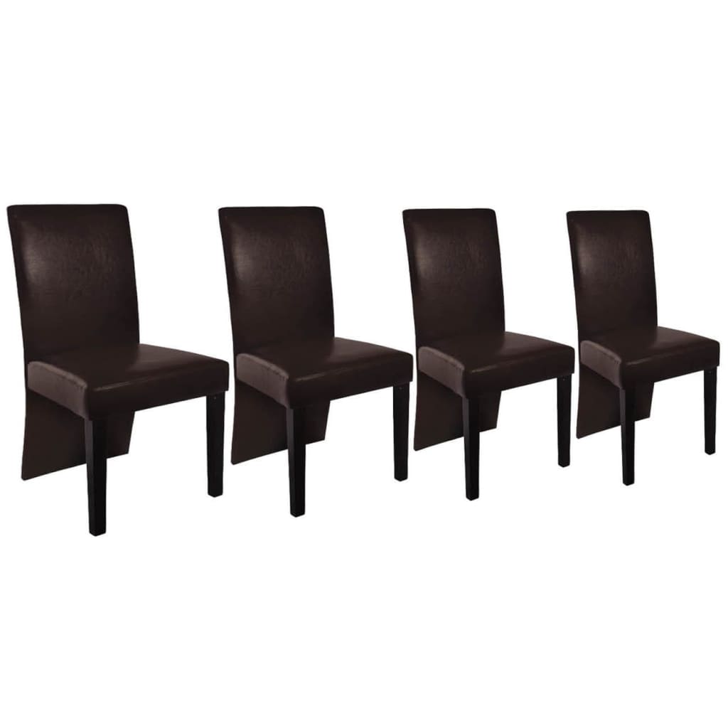 Sedie da Pranzo 4 pz Marrone Scuro in Similpelle - homemem39