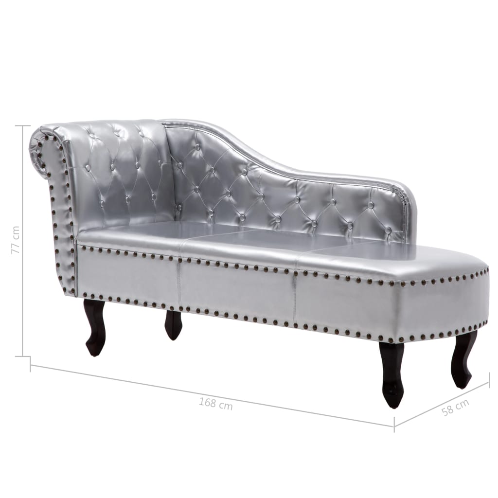 Sedia a Sdraio Argento in Similpelle | homemem39