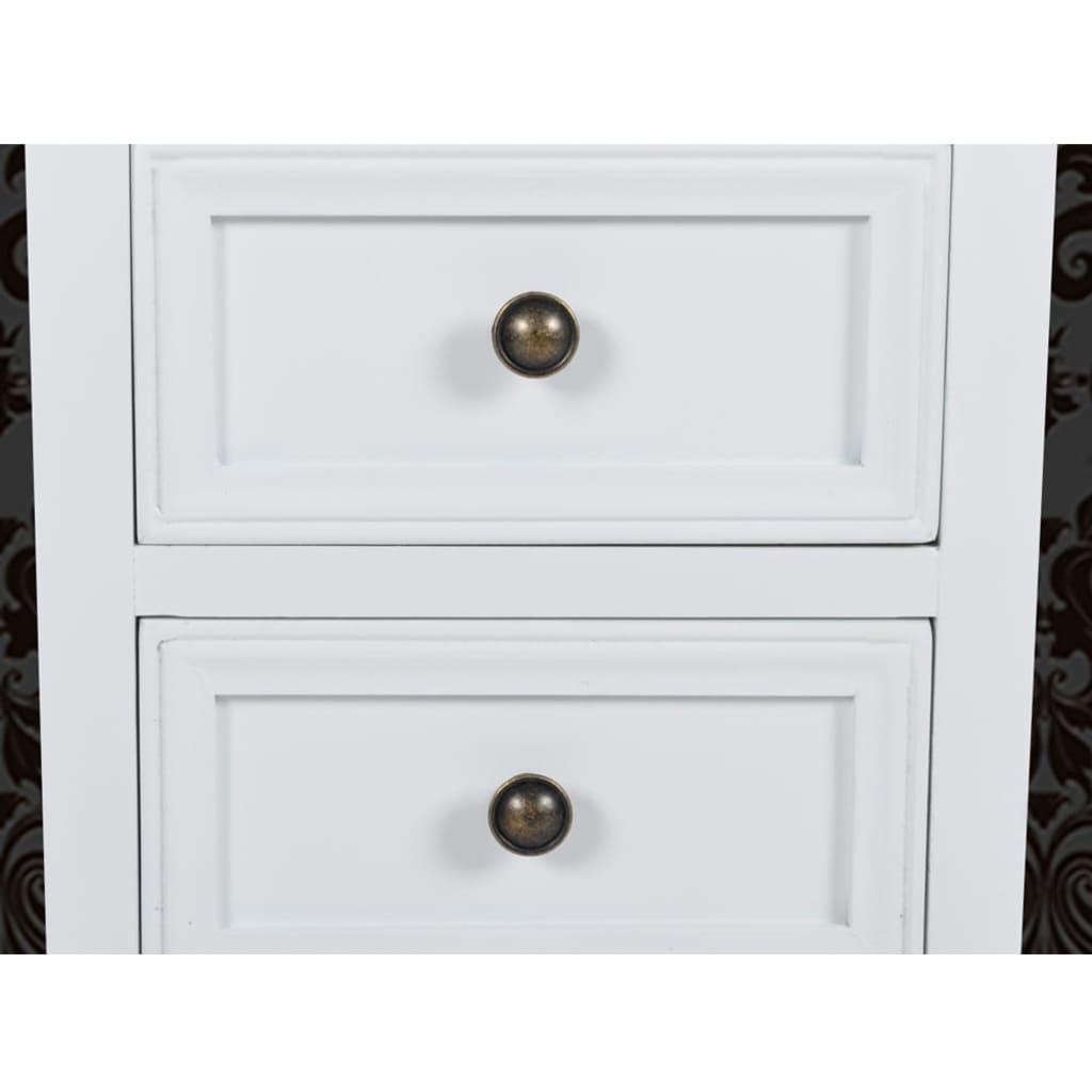 Comodini 2 pz con 2 Cassetti in MDF Bianchi - homemem39