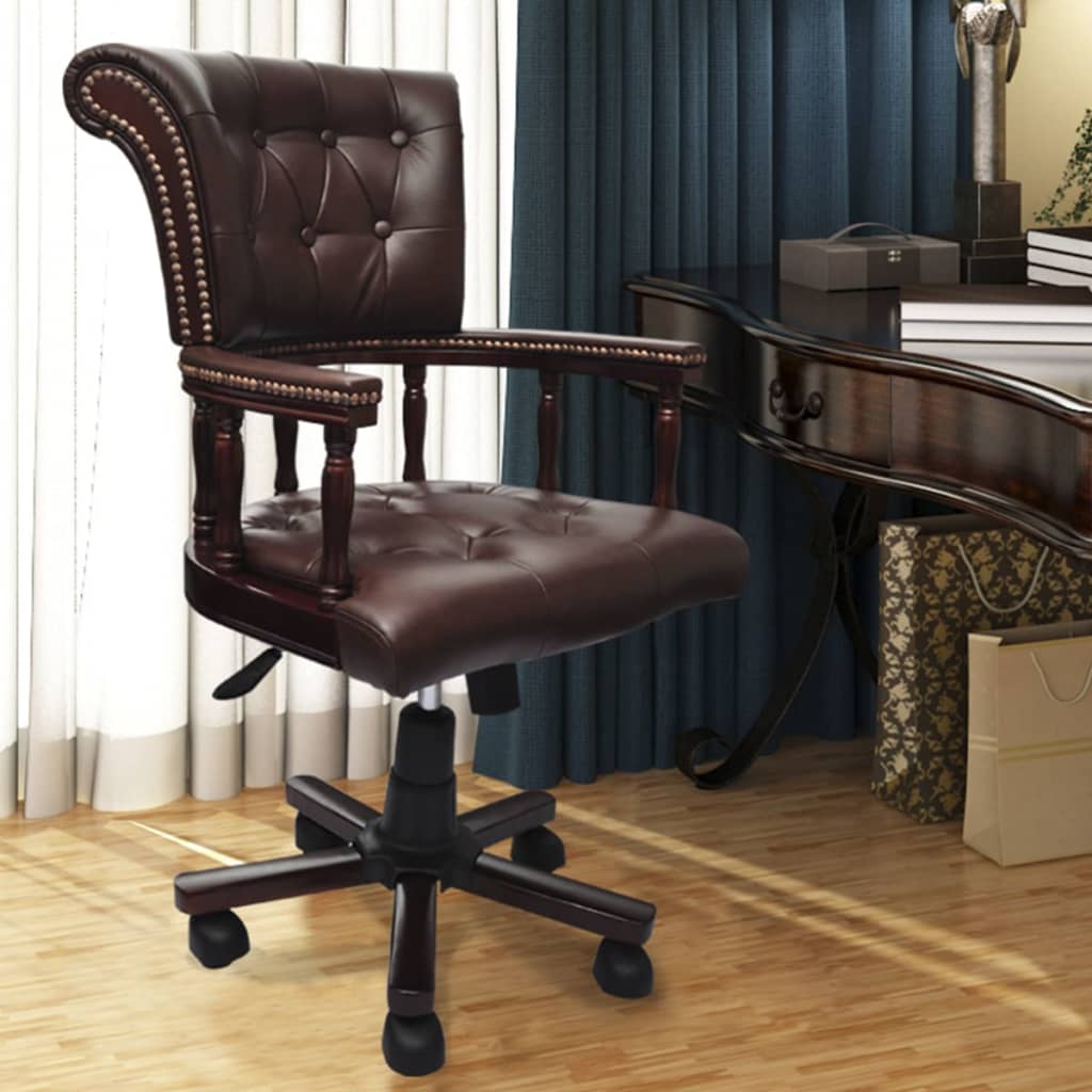 Sedia da Ufficio Girevole Marrone - homemem39