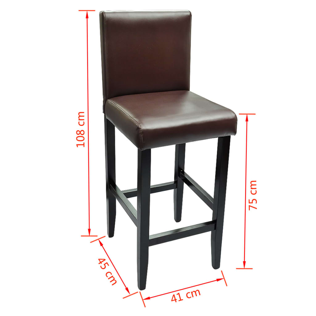 Sgabelli da Bar 2 pz Marrone Scuro in Similpelle - homemem39