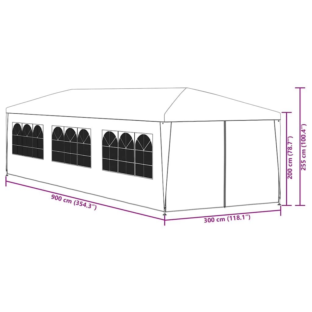 Tenda per Feste 3x9 m Blu - homemem39