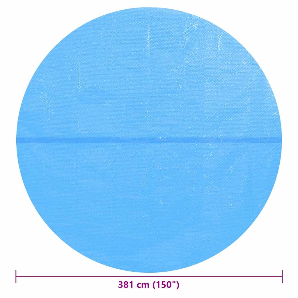 Pellicola Galleggiante Solare PE Rotonda 381 cm per Piscina Blu | homemem39