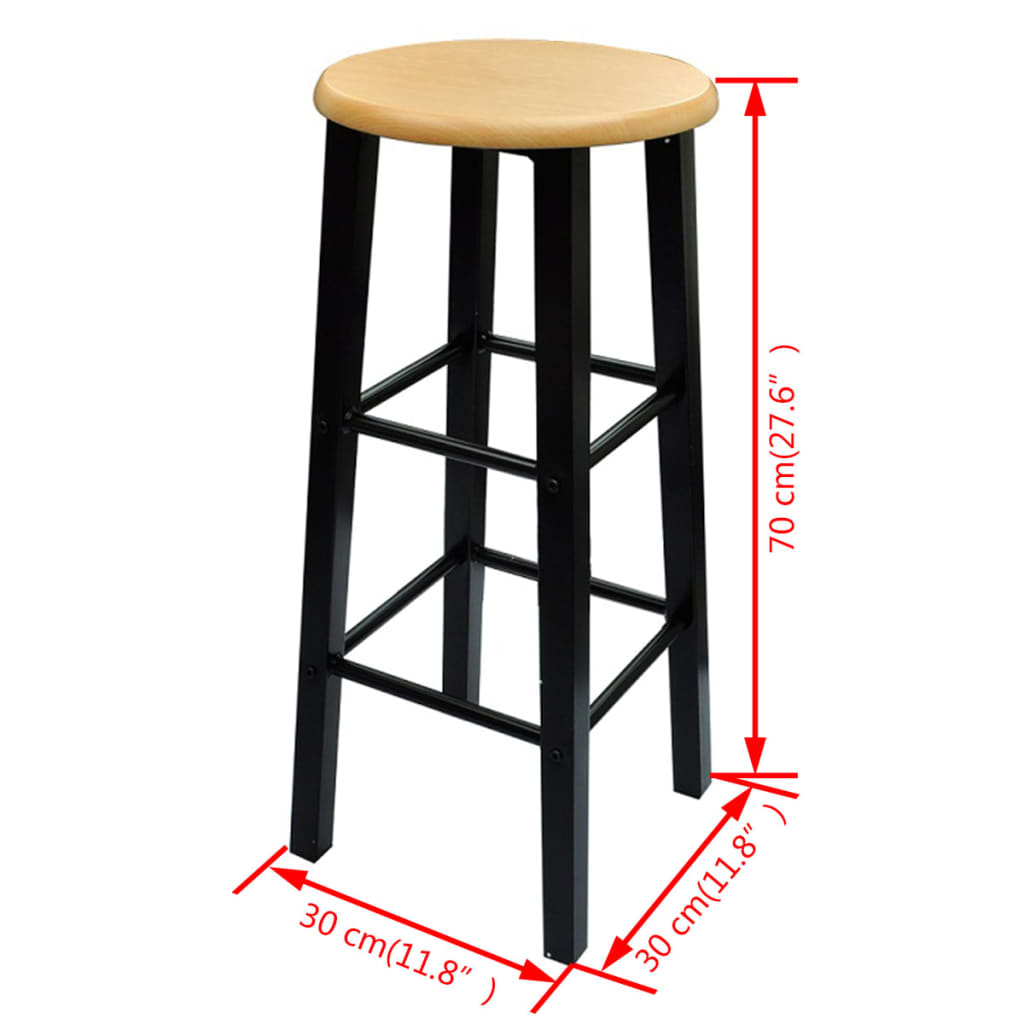 Set Tavolo da Pranzo / Bar e Sedie in Legno e Acciaio Marrone - homemem39