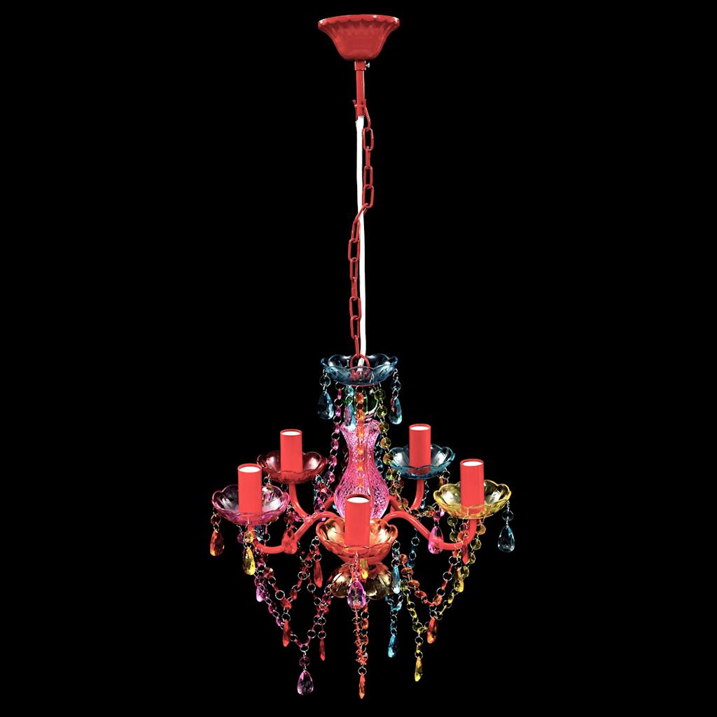 Lampadario in Cristallo 5 Lampadine Multicolore - homemem39