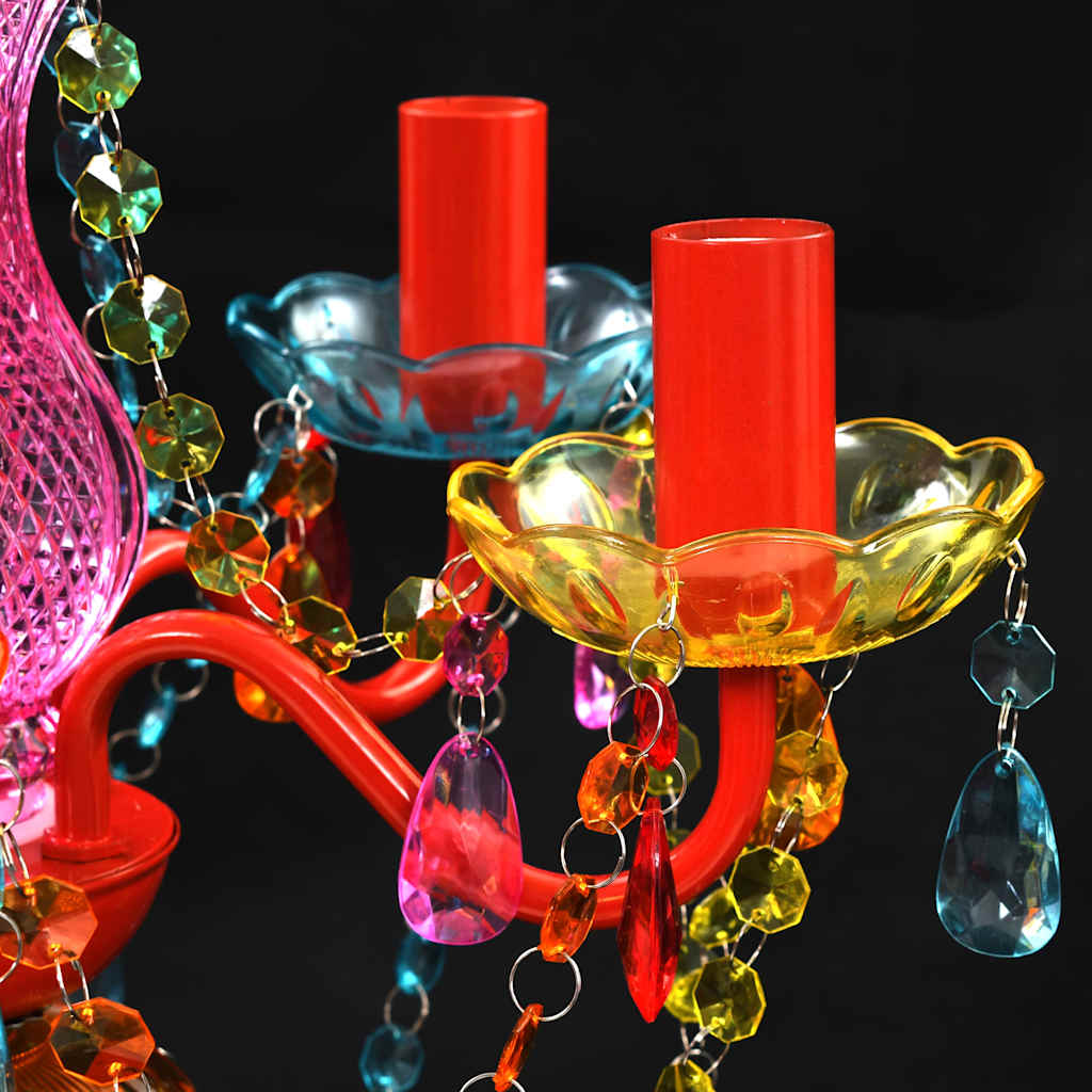 Lampadario in Cristallo 5 Lampadine Multicolore - homemem39