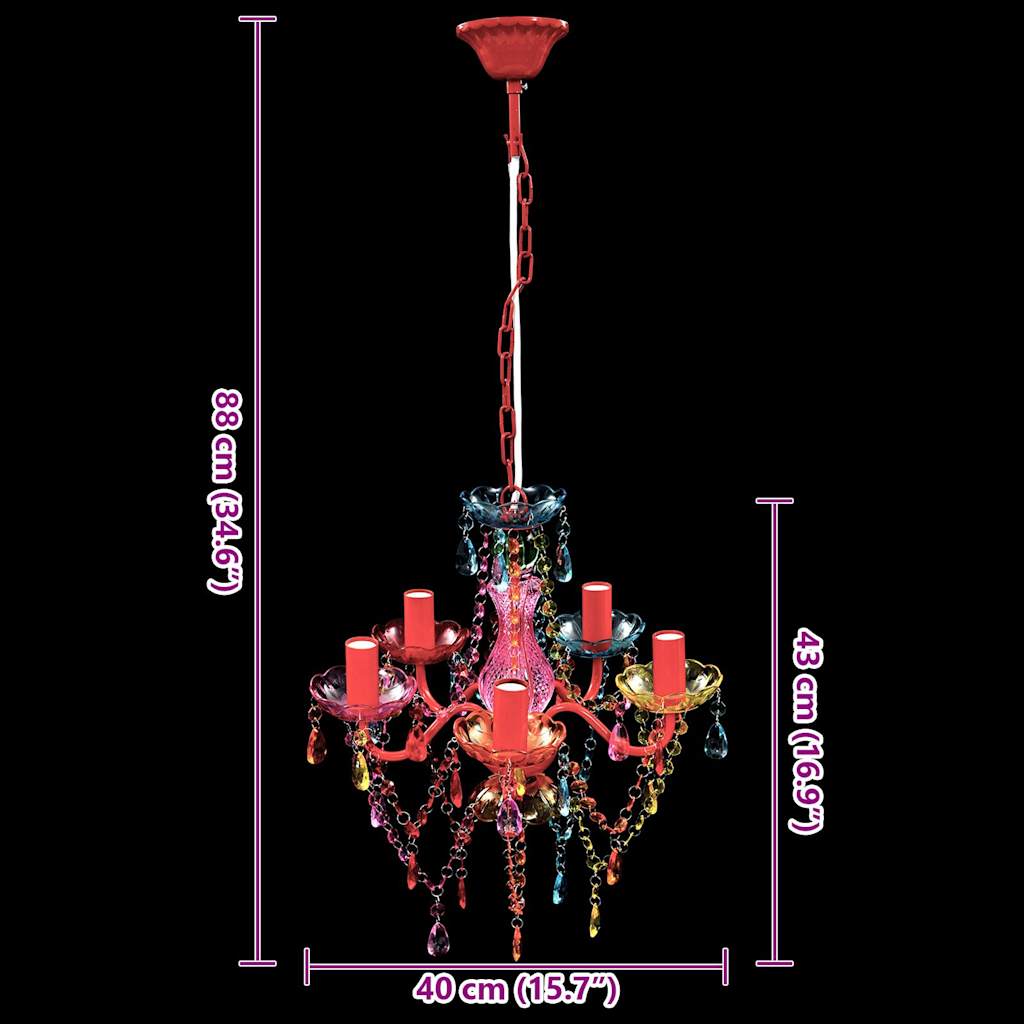 Lampadario in Cristallo 5 Lampadine Multicolore - homemem39