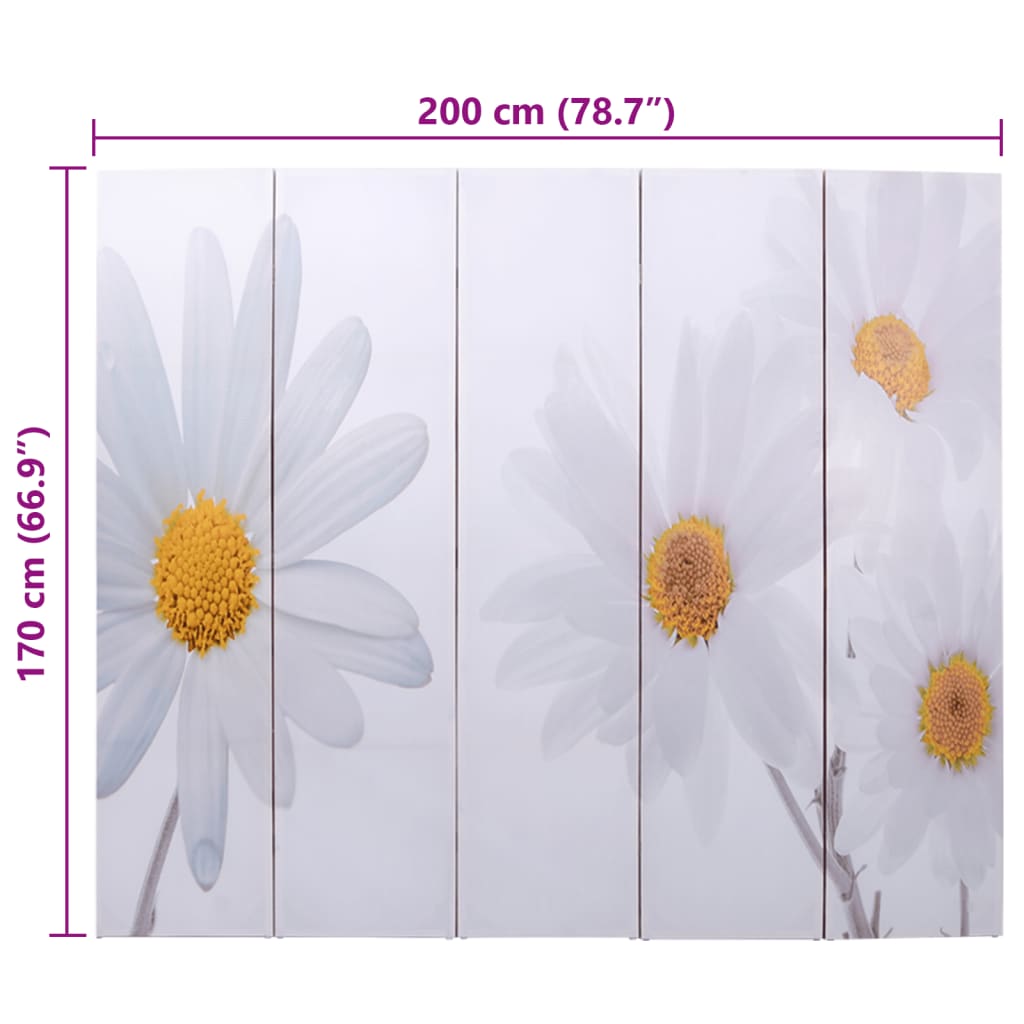 Paravento Pieghevole 200x170 cm con Stampa Fiore | homemem39