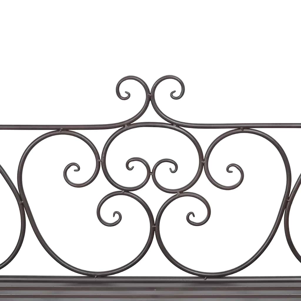 Panchina da Giardino 132 cm in Acciaio Stile Anticato Marrone - homemem39