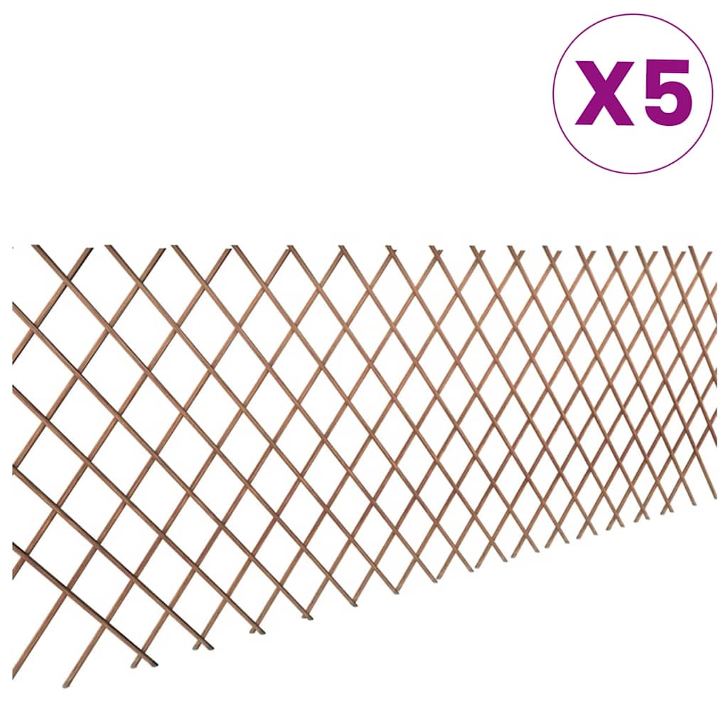 Recinzione a Traliccio in Salice 5 pz 180x90 cm