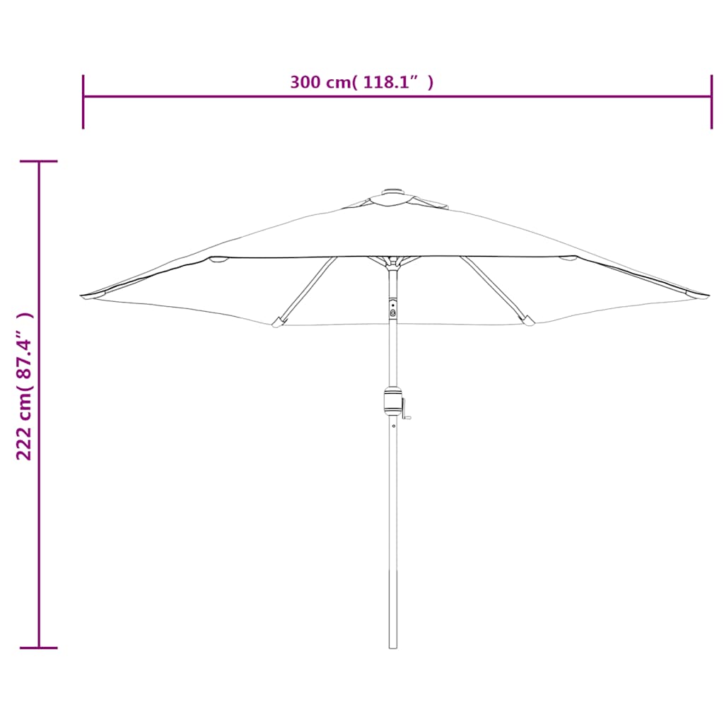 Parasole Bianco Sabbia 3 m con Palo in Acciaio | homemem39
