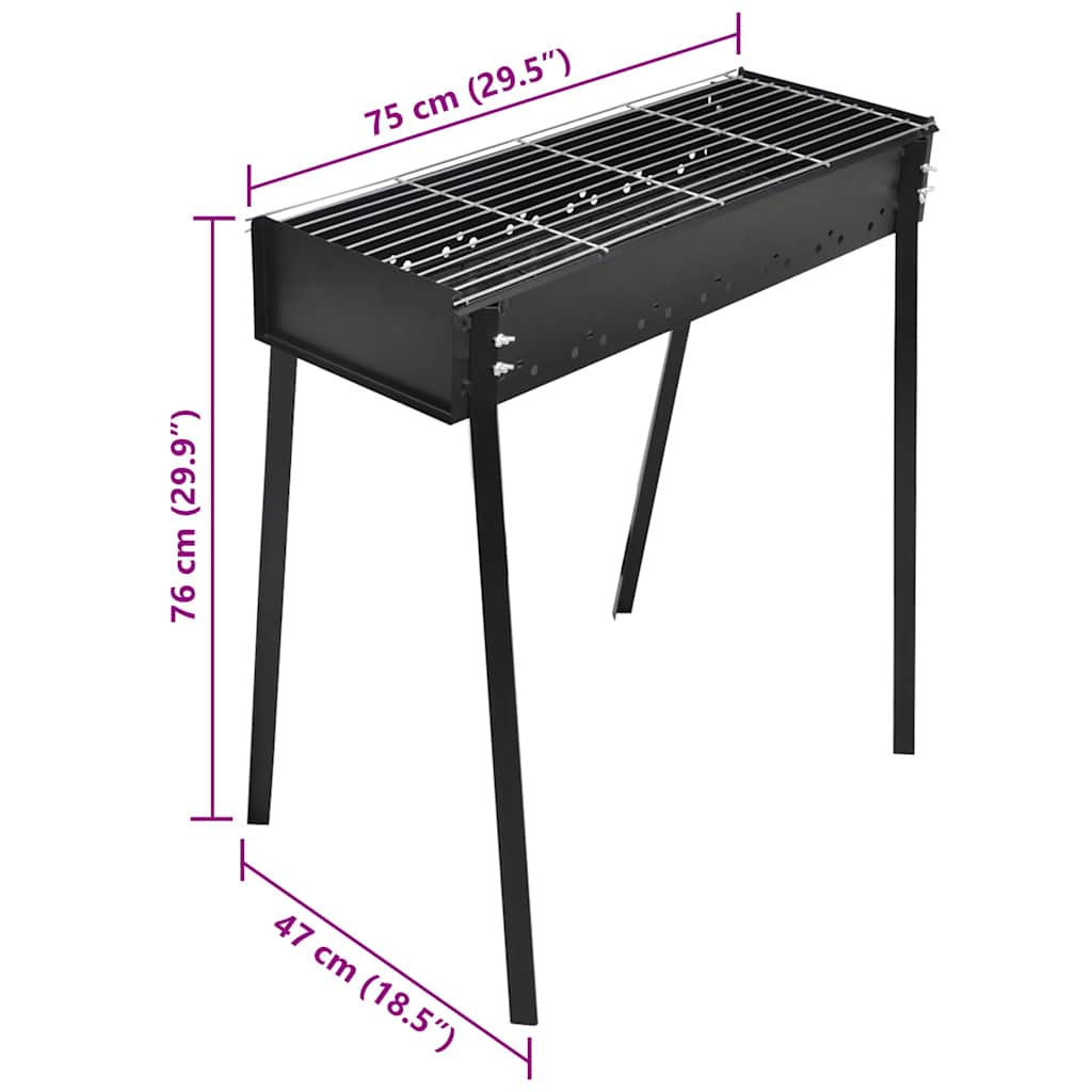 Supporto per BBQ a carbonella forma quadrata 75 x 28 cm | homemem39