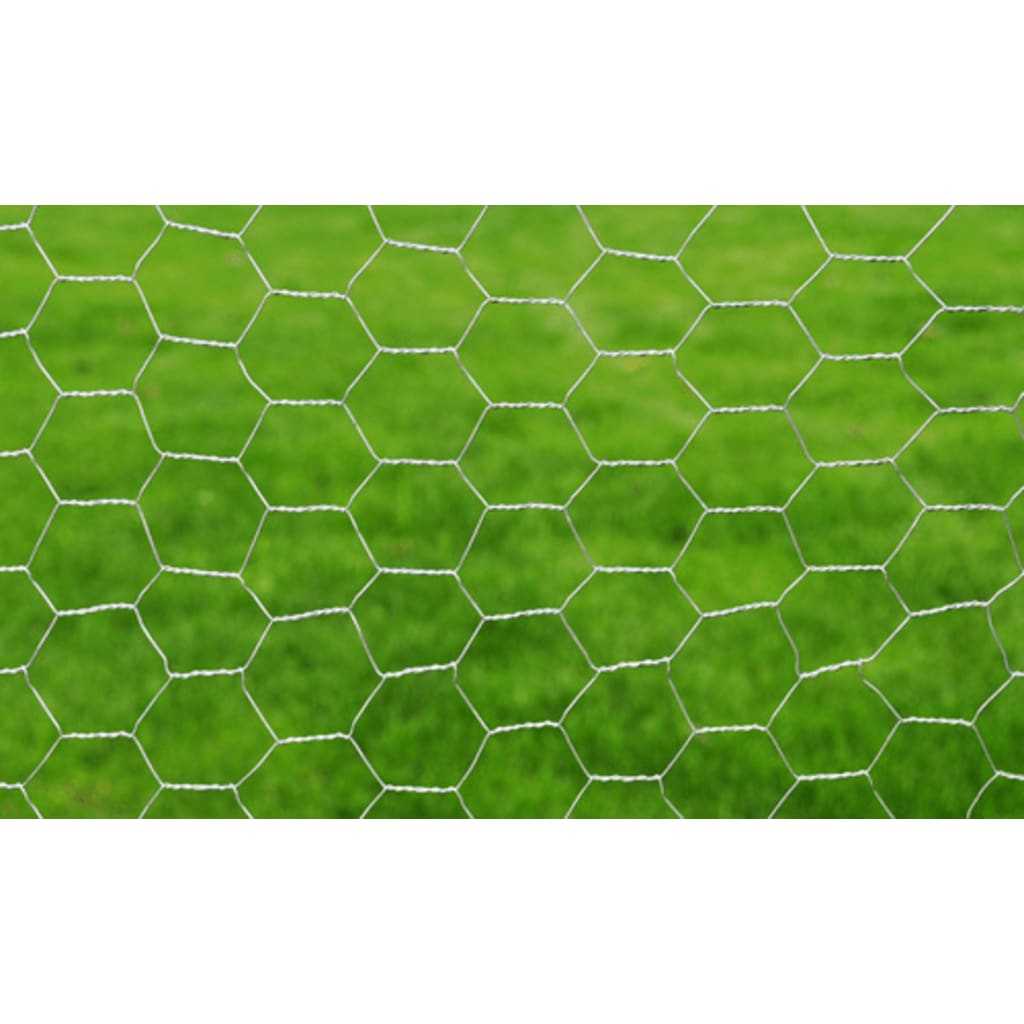 Recinzione in Rete per Pollaio Acciaio Zincato 25x0,5 m Argento | homemem39