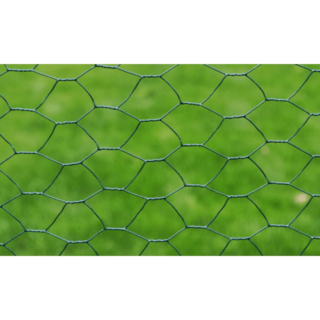 Recinzione in Rete per Pollaio Rivestita in PVC 25x0,5 m Verde | homemem39