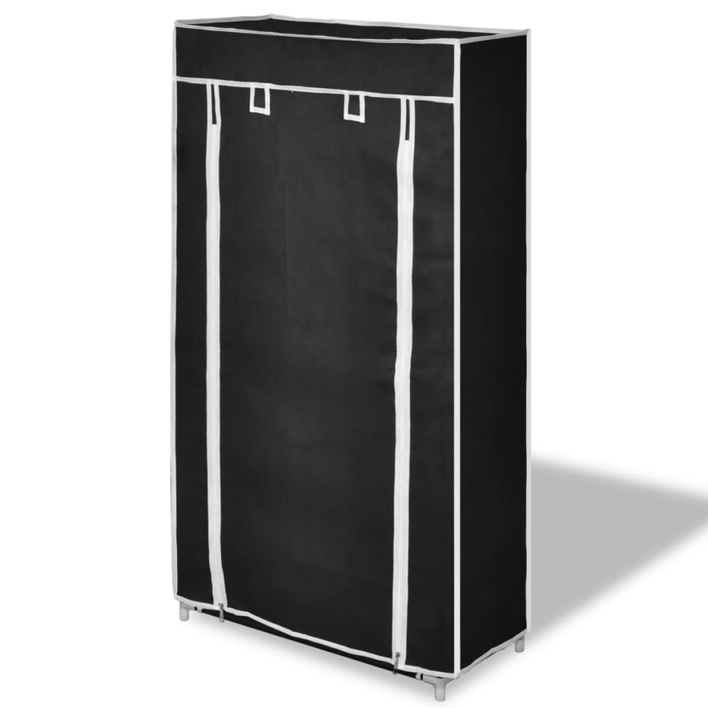 Scarpiera in Tessuto Richiudibile 58 x 28 x 106 cm Nera - homemem39