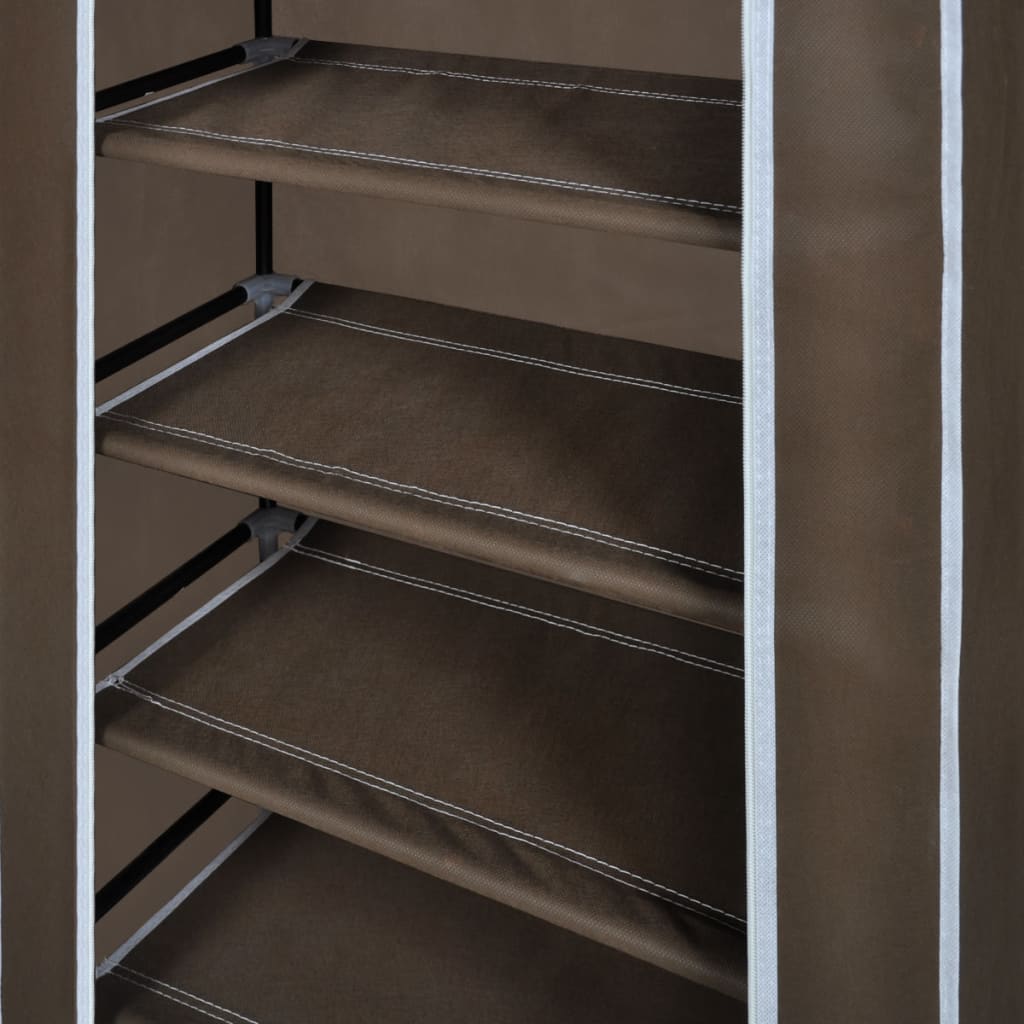 Scarpiera in Tessuto Richiudibile 58 x 28 x 106 cm Marrone - homemem39