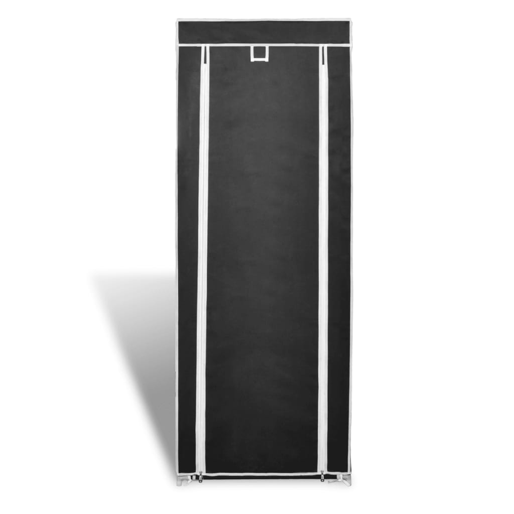 Scarpiera in Tessuto Richiudibile 57 x 29 x 162 cm Nera - homemem39