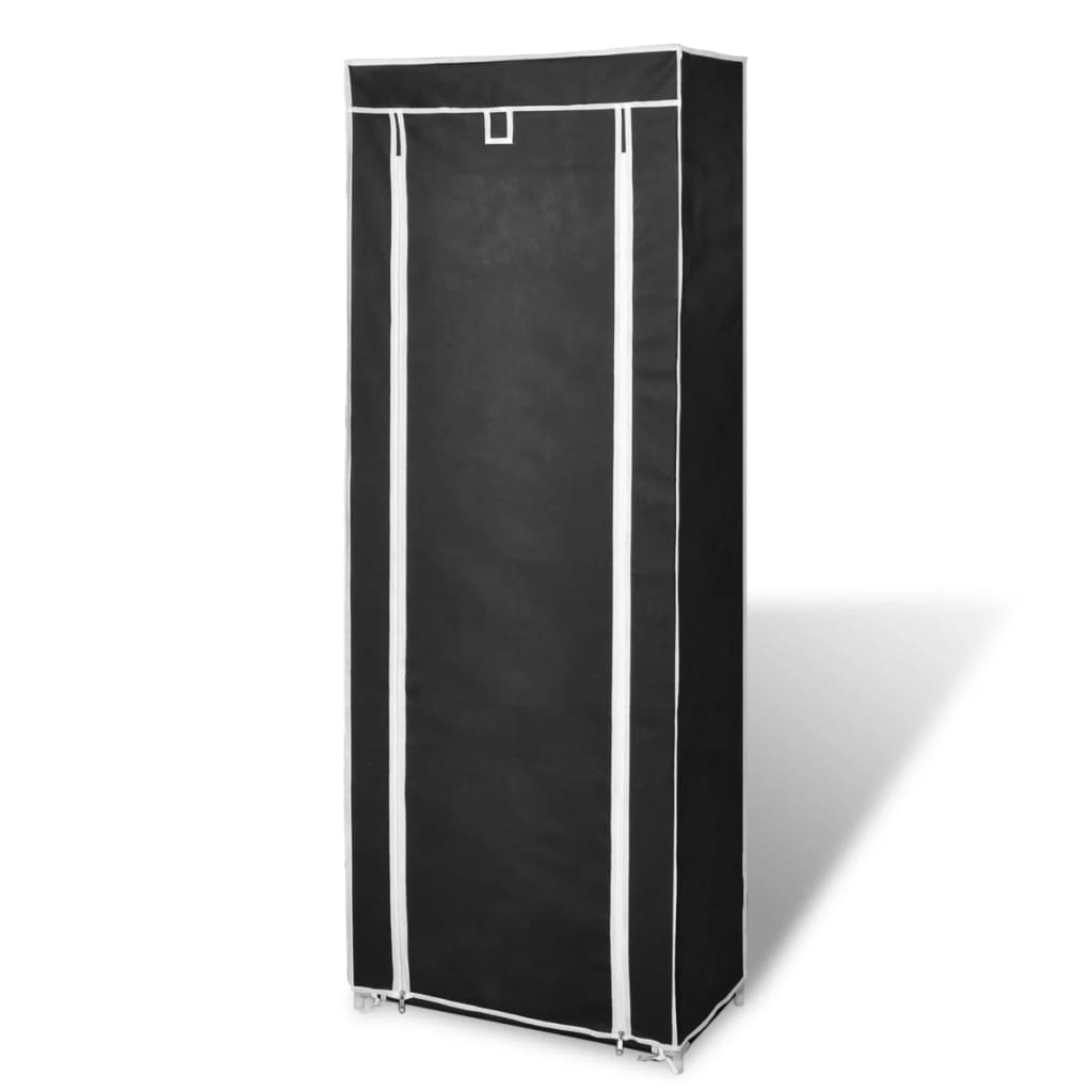 Scarpiera in Tessuto Richiudibile 57 x 29 x 162 cm Nera - homemem39