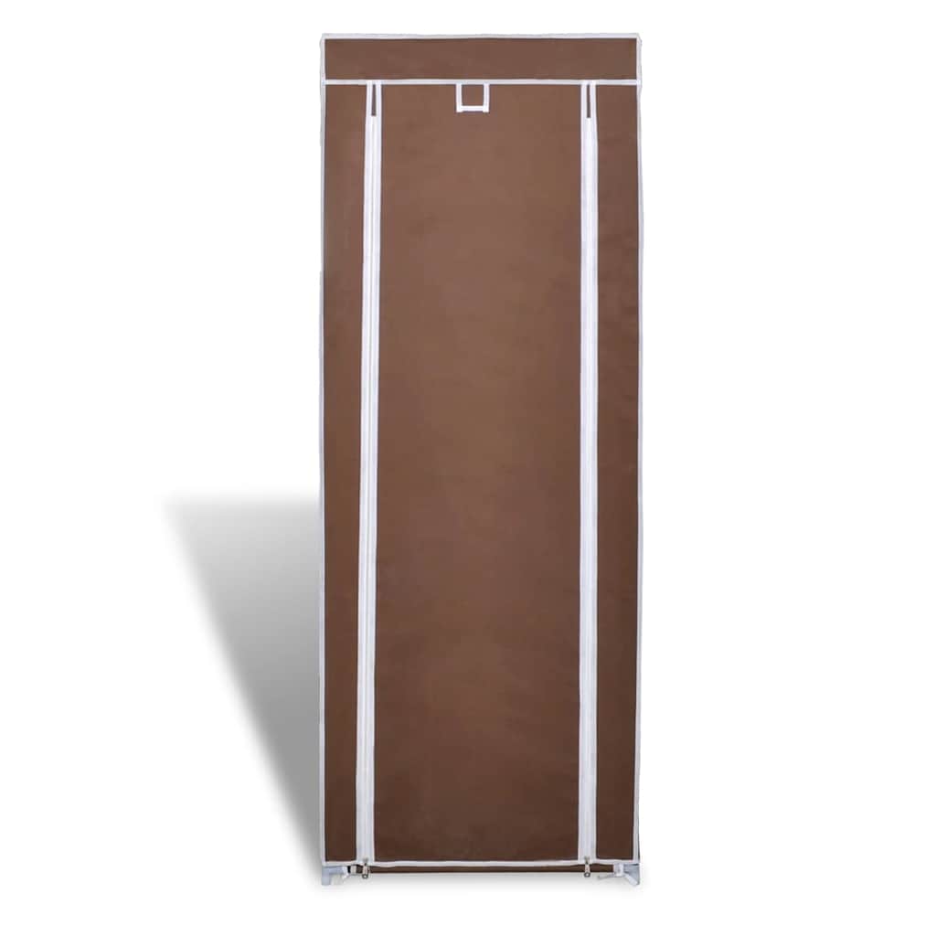 Scarpiera in Tessuto Richiudibile 57 x 29 x 162 cm Marrone - homemem39