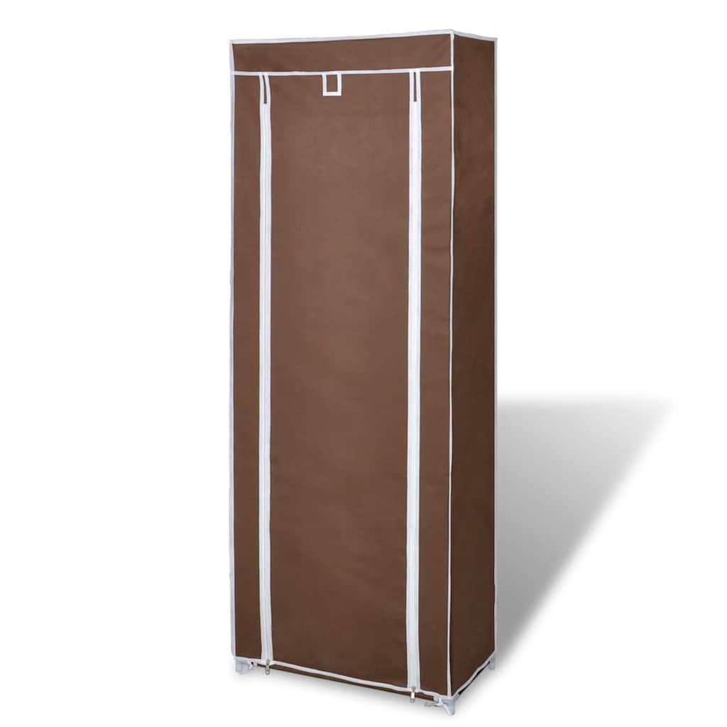 Scarpiera in Tessuto Richiudibile 57 x 29 x 162 cm Marrone - homemem39
