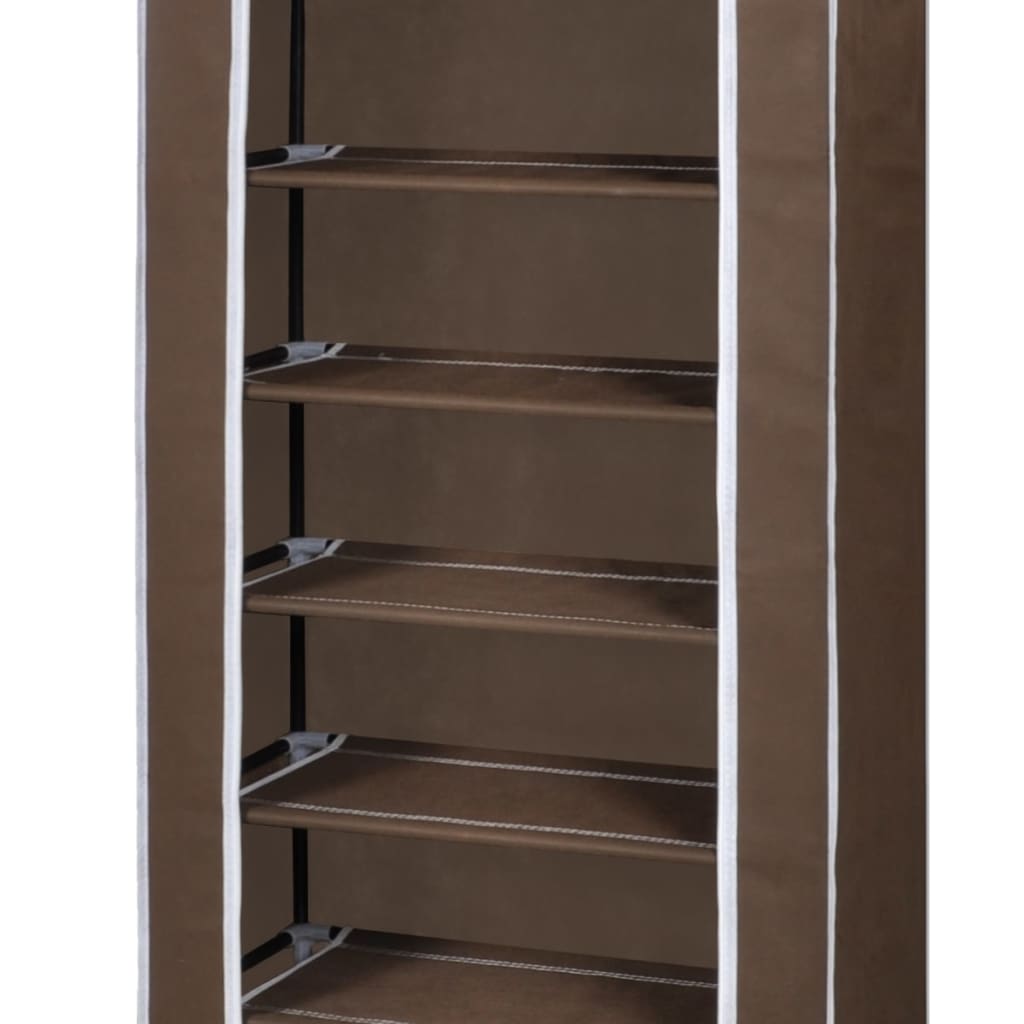 Scarpiera in Tessuto Richiudibile 57 x 29 x 162 cm Marrone - homemem39