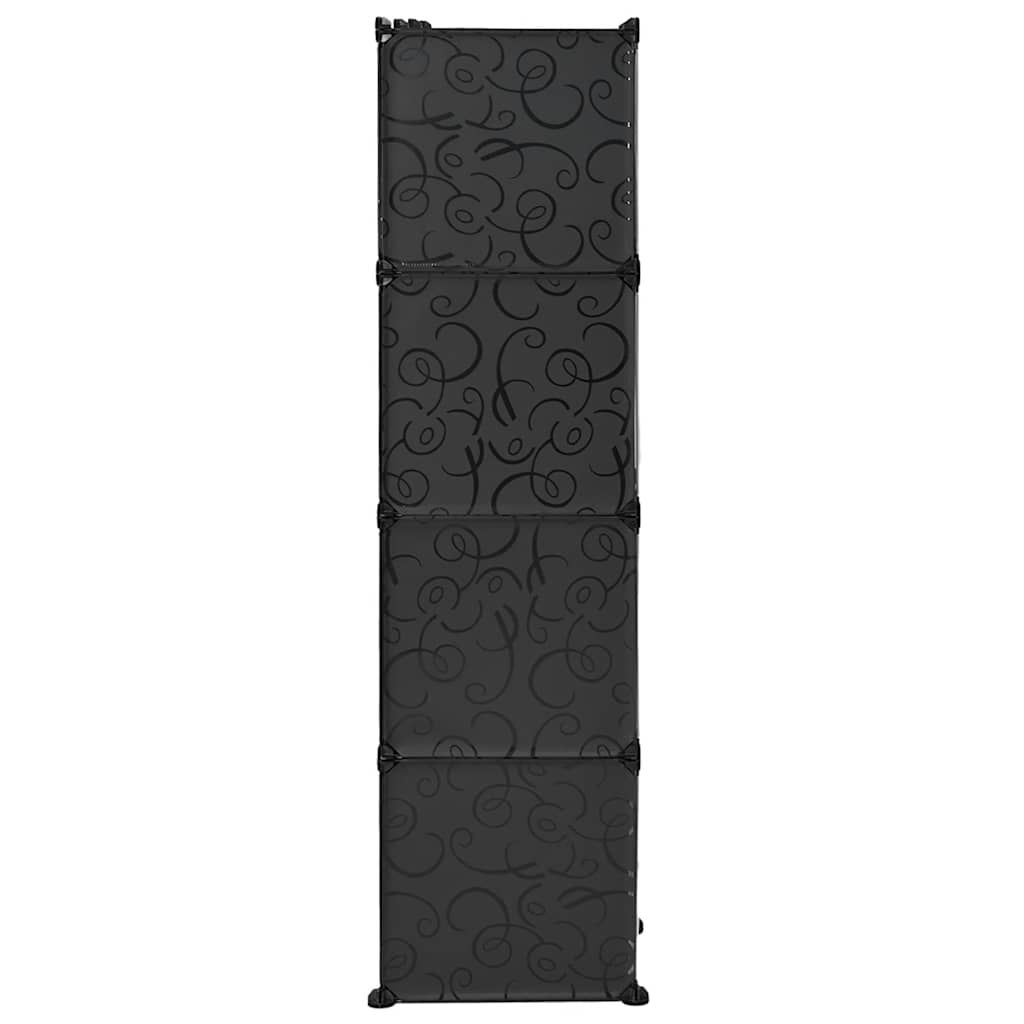Armadio Modulare con 9 Scomparti 109x36,5x143 cm Nero e Bianco