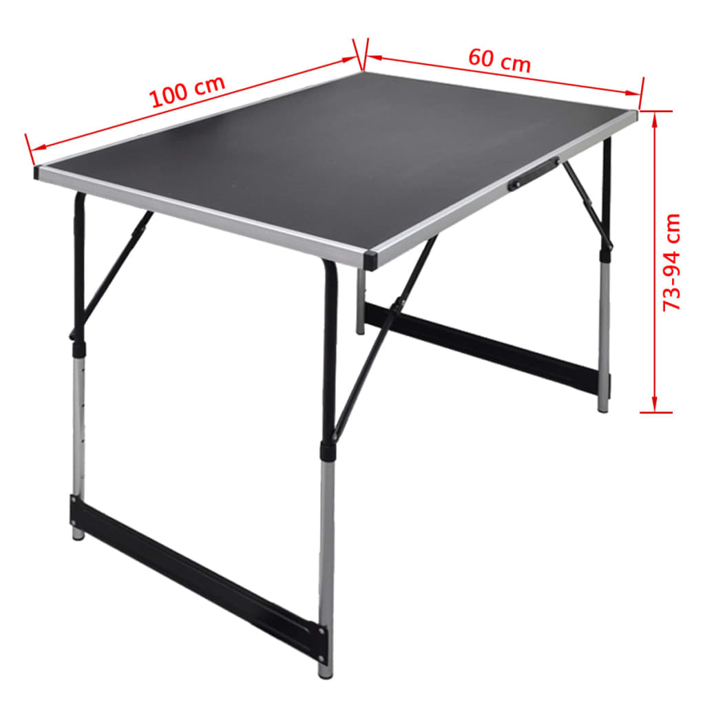 Tavolo da Lavoro Set 3 pz Pieghevole Altezza Regolabile - homemem39