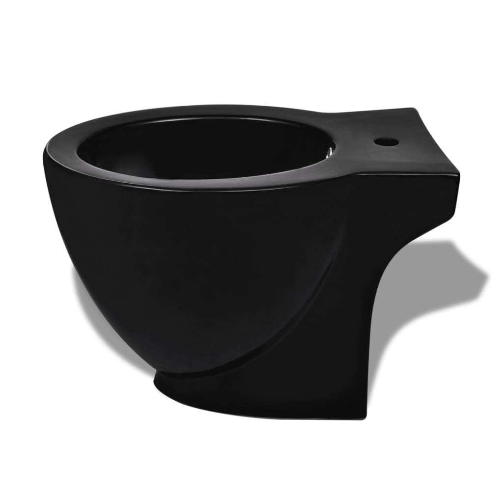Bidè Rotondo in Ceramica di Alta Qualità con Piede Nero - homemem39