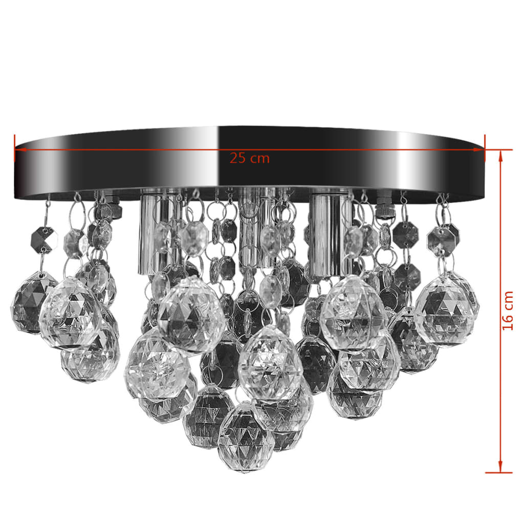 Lampada di Soffitto Pendente in Cristallo Lampadario Cromato | homemem39