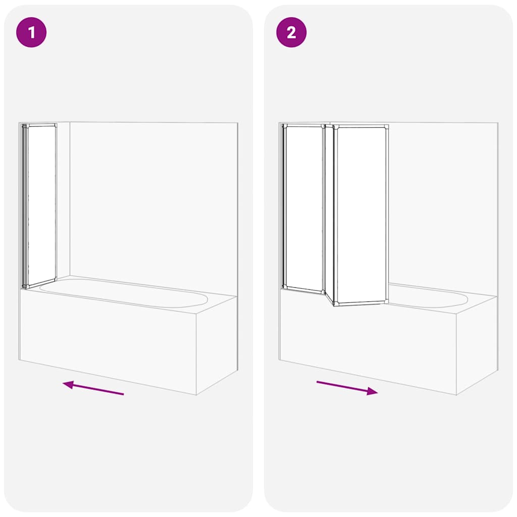 Doccia da bagno a parete 141 x 132 cm 3 Pannelli pieghevoli - homemem39