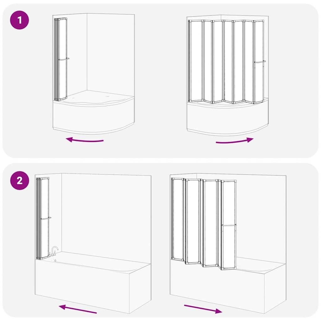 7 Pannelli pieghevoli con porta-asciugamano 140 x 168 cm doccia bagno - homemem39