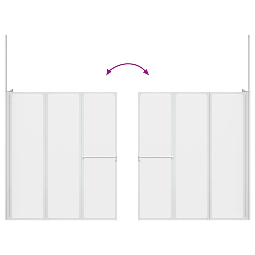 Schermo Box Doccia a L 70 x 120 x 137 cm 4 Pannelli Pieghevole | homemem39