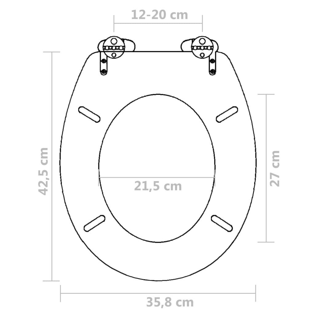 Sedile WC in MDF Coperchio Chiusura Ammortizzata Semplice Nero - homemem39