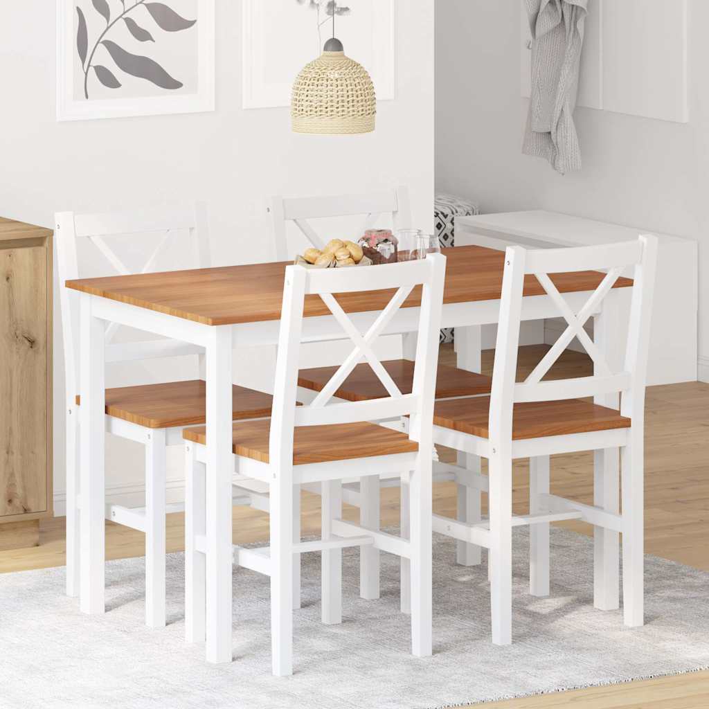 Set da Pranzo 5 pz Marrone e Bianco - homemem39