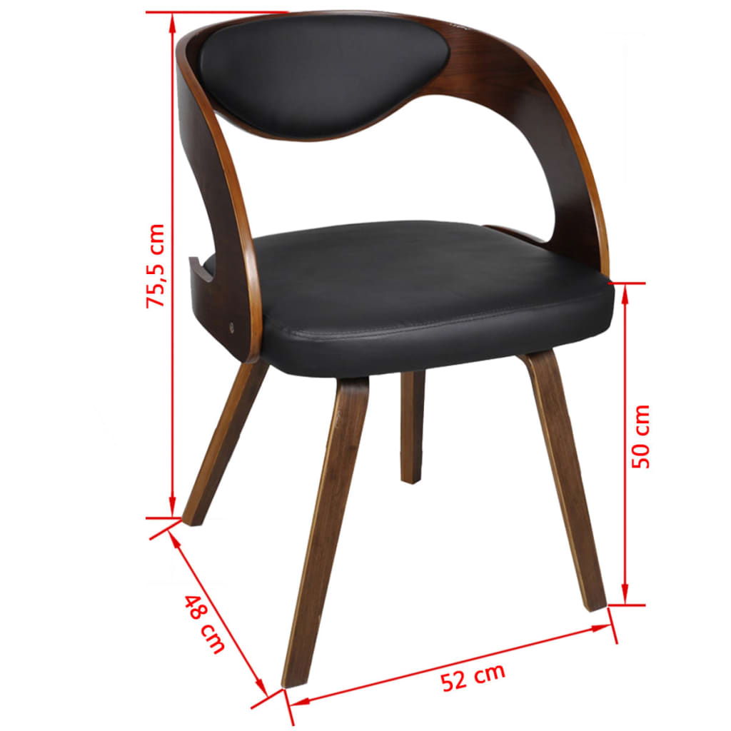 Sedie da Pranzo 4 pz Marroni in Legno Curvo e Similpelle | homemem39