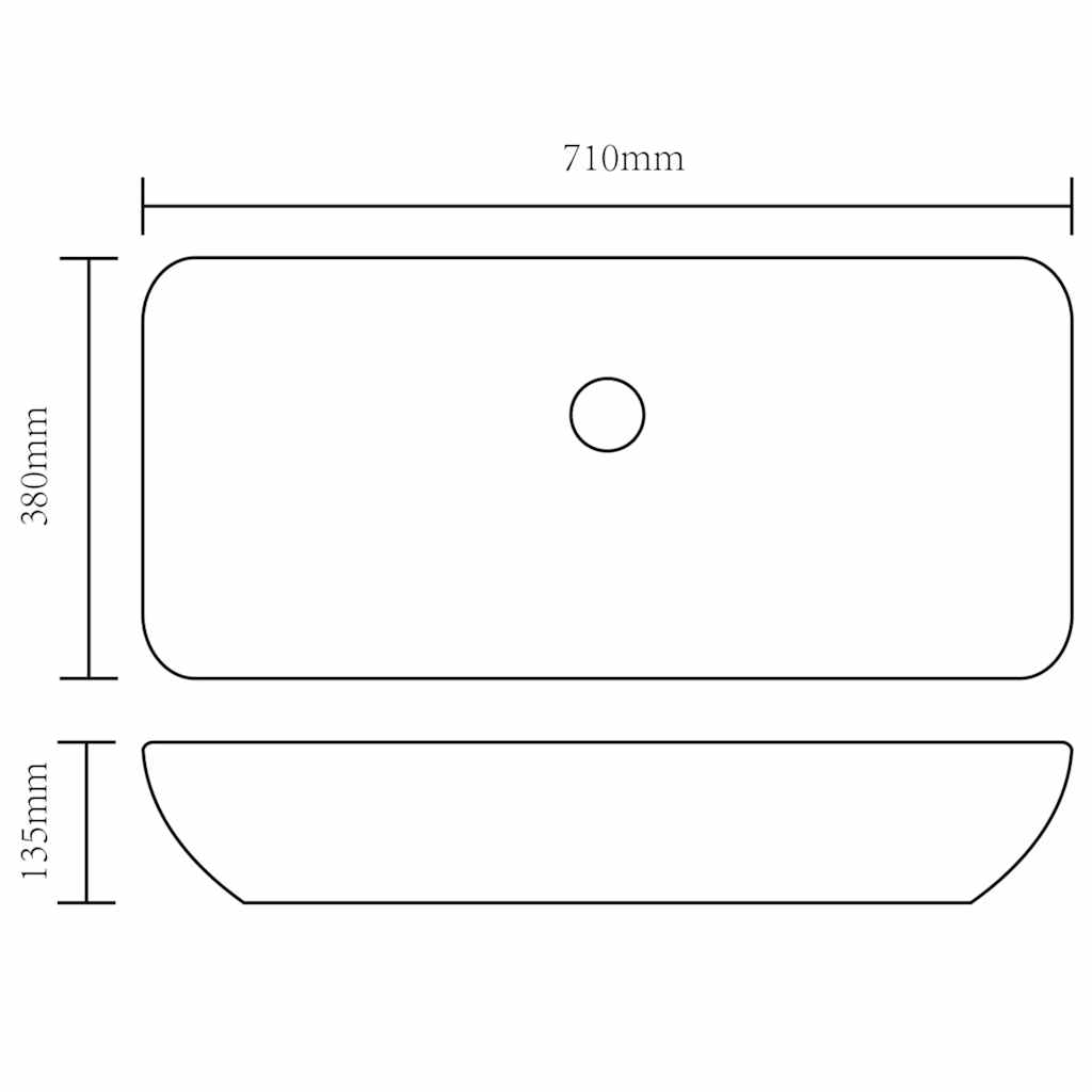 Lavello Bianco in Ceramica di Lusso Rettangolare 71 x 39 cm | homemem39