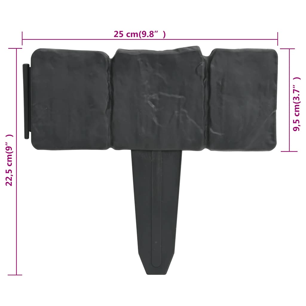 Recinzione Giardino/Prato in Plastica 41 pz Aspetto Pietra 10 m | homemem39