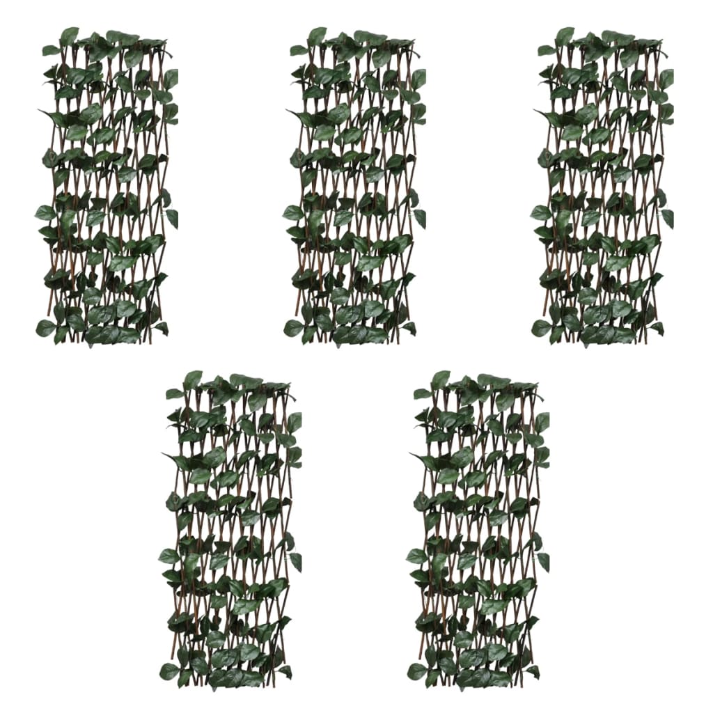 Recinto in Salice a Traliccio 5 pz Foglie Artificiali 180x90 cm - homemem39