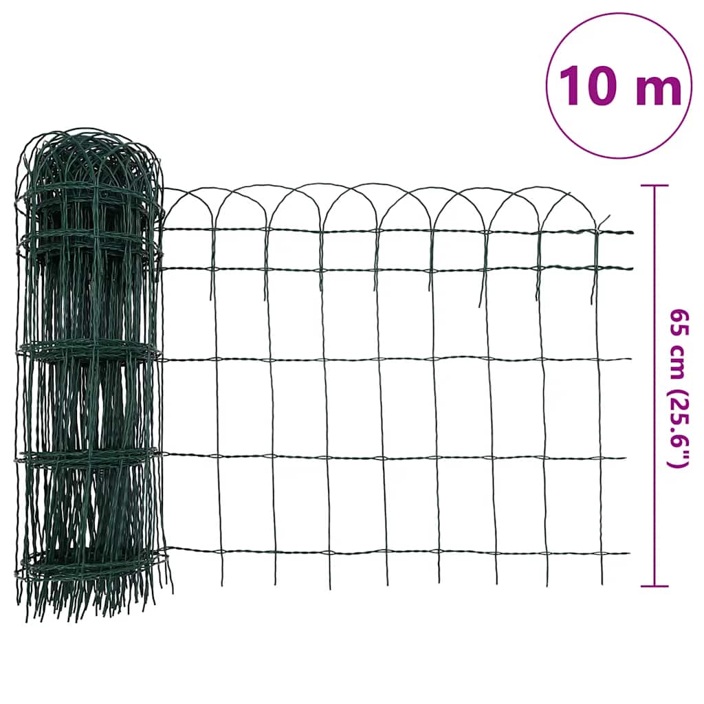 Recinzione per Giardino in Ferro Verniciato a Polvere 10x0,65 m | homemem39