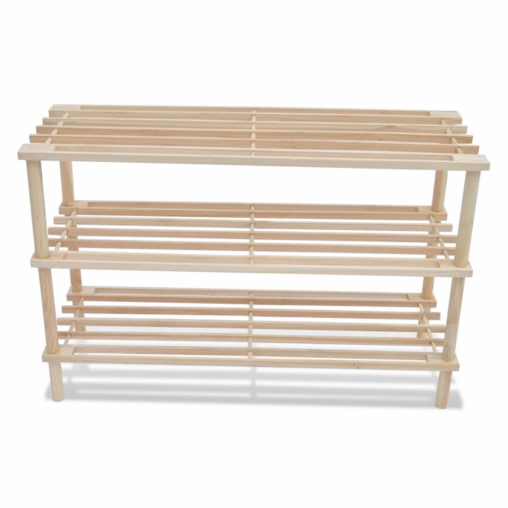 Scarpiere a 3 Livelli 2 pz in Legno Massello di Abete - homemem39