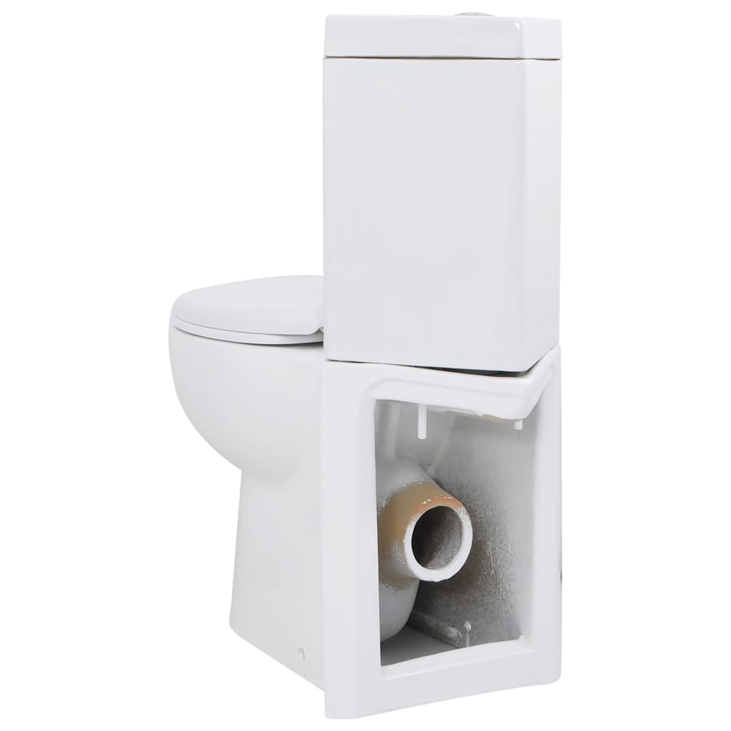 Vaso WC in Ceramica da Bagno ad Angolo Bianco