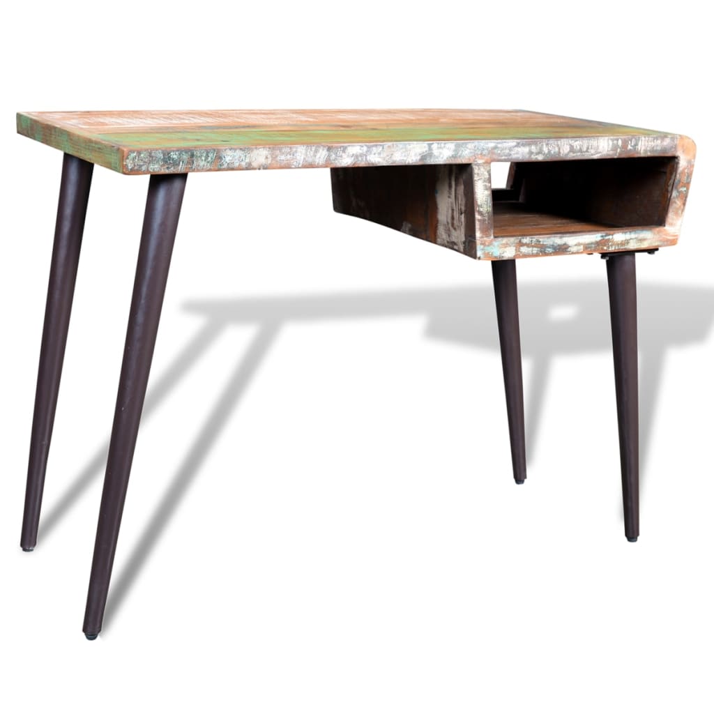 Scrivania in Legno di Recupero con Gambe in Ferro - homemem39