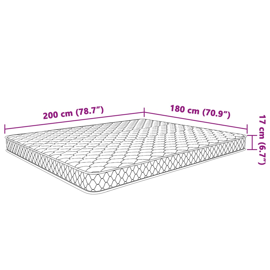 Materasso Viscoelastico con Memoria 200 x 160 x 17 cm Morbido - homemem39