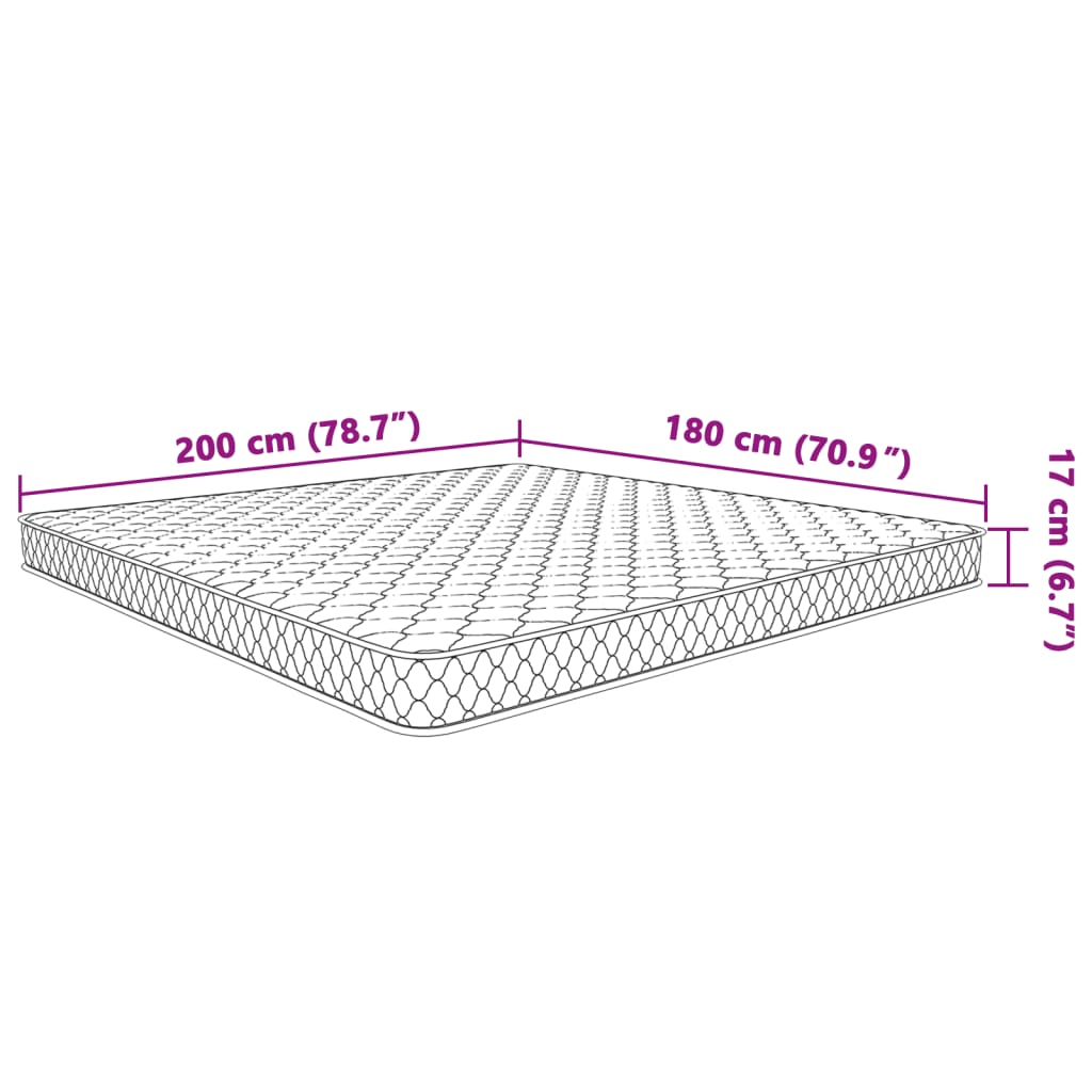 Materasso Viscoelastico con Memoria 200 x 180 x 17 cm Morbido | homemem39