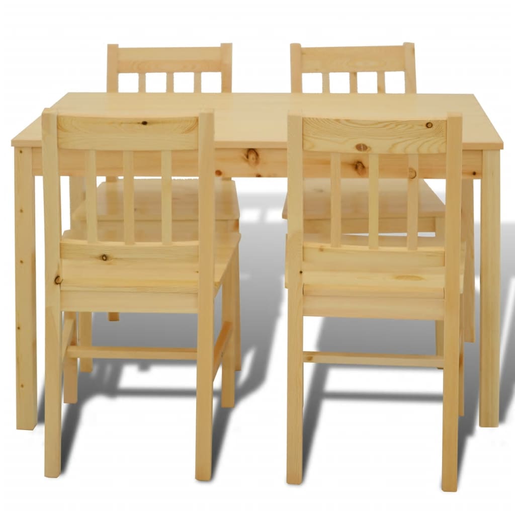 Tavolo con 4 sedie in Legno Naturale - homemem39