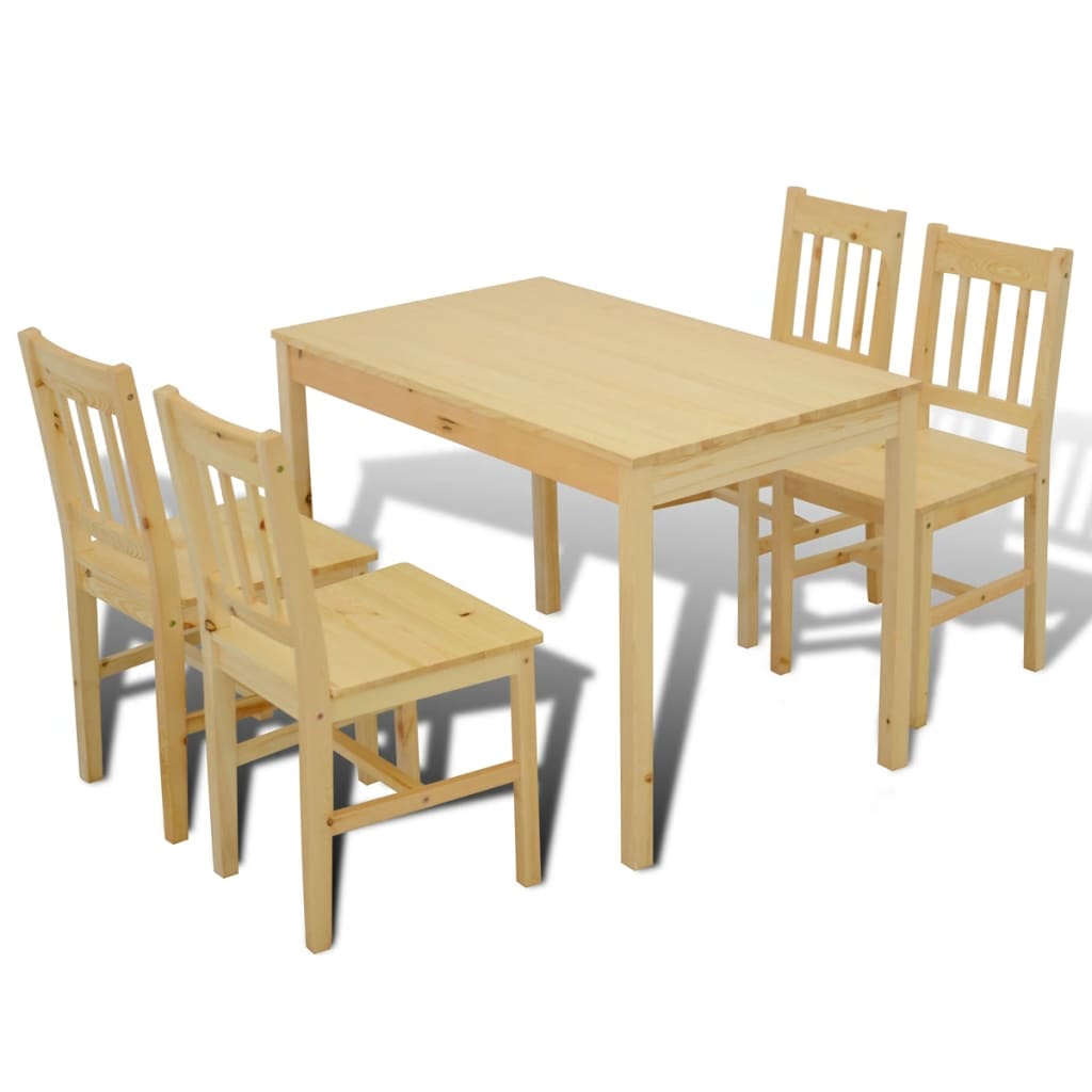 Tavolo con 4 sedie in Legno Naturale - homemem39