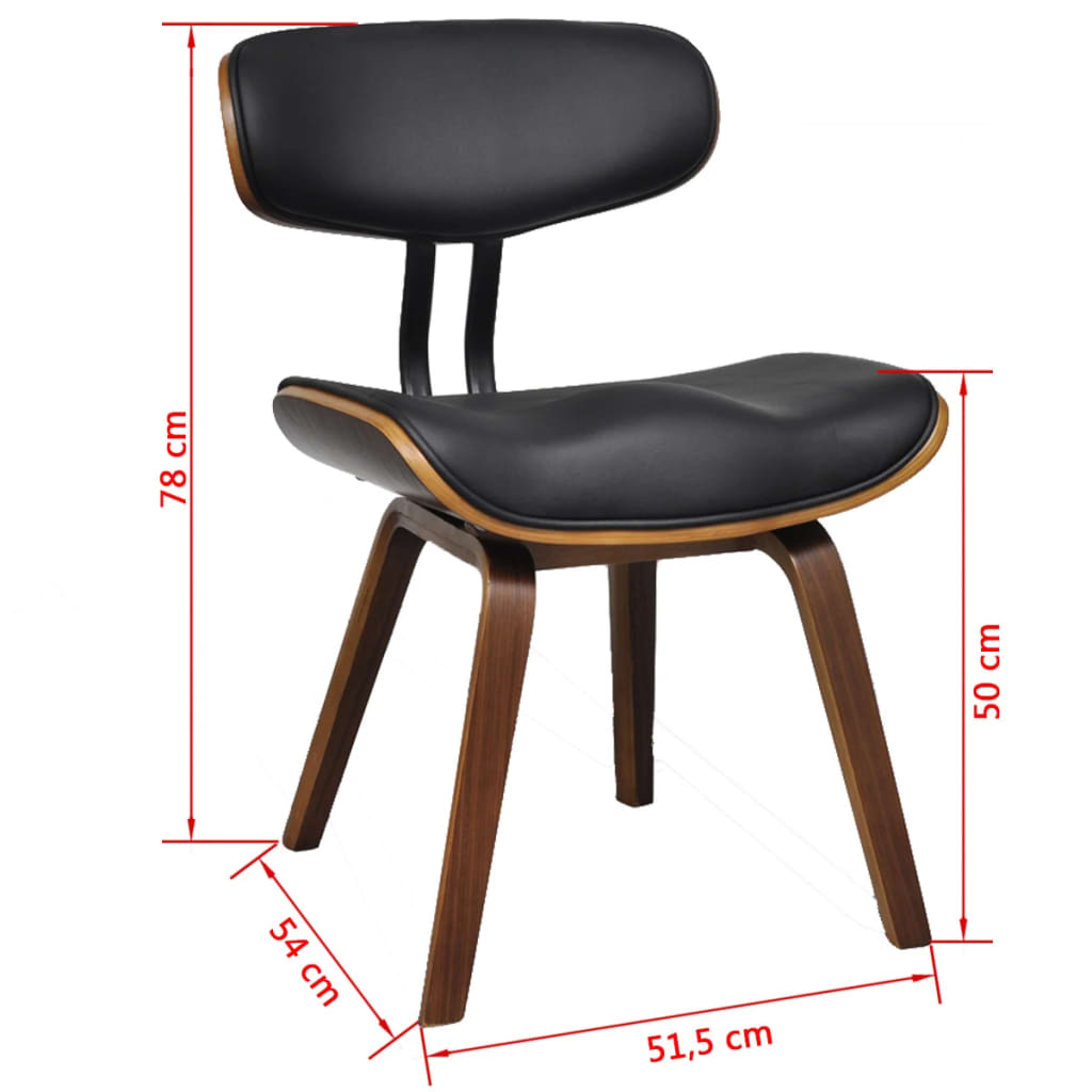 Sedie da Pranzo 4 pz in Legno Piegato e Similpelle | homemem39