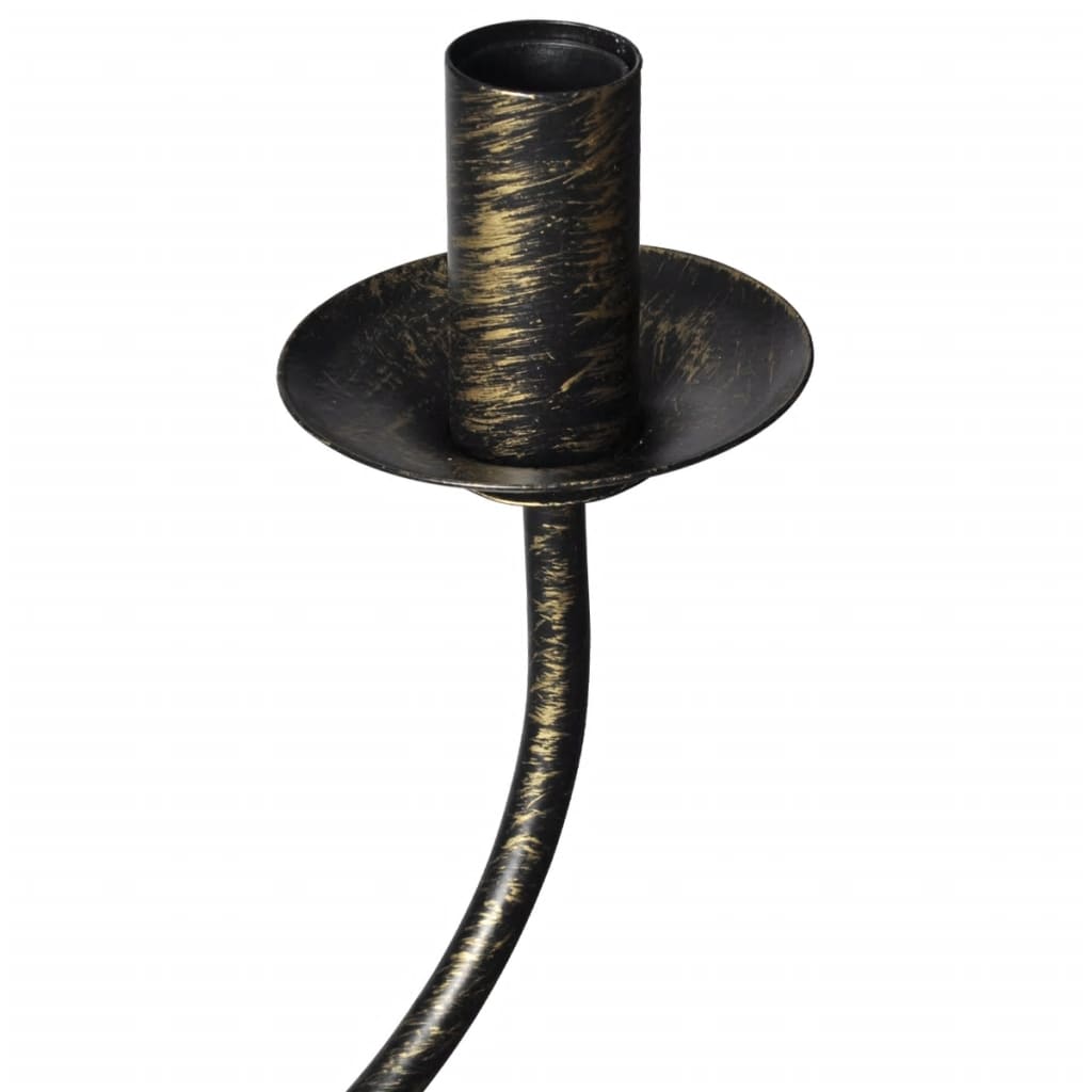 Lampadario Stile Antico Metallo Nero Lampadine 8 x E14 - homemem39