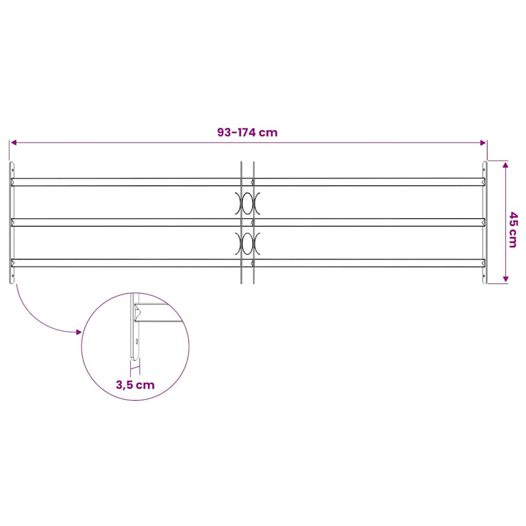 Griglie per finestre 1000-1500 mm Acciaio zincato Argento | homemem39